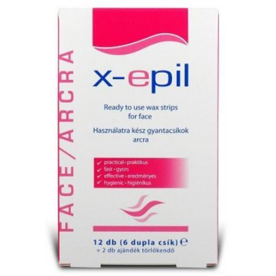 X-epil Használatra Kész Gyantacsíkok Testre 12 db (6db dupla csík)