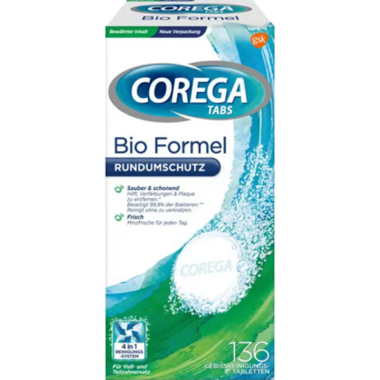 Corega Bio Formula Műfogsortisztító Tabletta 136 db