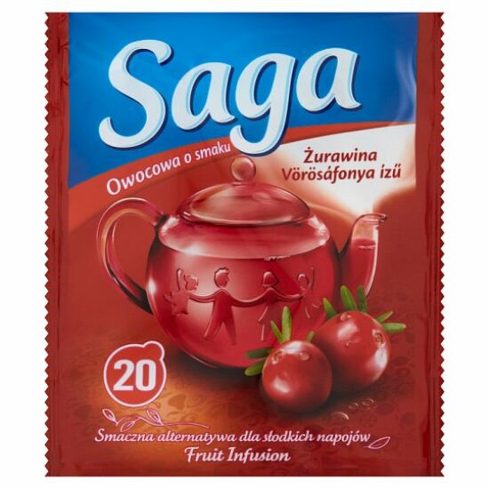 Saga Vörösáfonya Ízű Gyümölcstea 20 filter 34 g